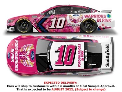 *Preorder* Aric Almirola 2021 Ford Warriors in Pink 1:24 Elite Aric Almirola, Nascar Diecast, 2021 Nascar Diecast, 1:24 Scale Diecast, pre order diecast, Elite
