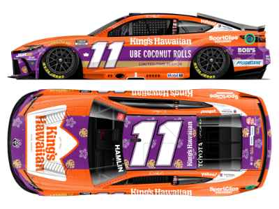 *Preorder* Denny Hamlin 2026 Kings Hawaiian Coconut Rolls 1:24 Elite Nascar Diecast Denny Hamlin, Nascar Diecast, 2026 Nascar Diecast, 1:24 Scale Diecast, pre order diecast, Elite